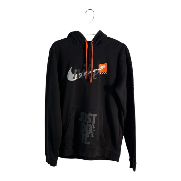 Nike Club JDI Just Do It Men's M Hoodie Black AV5905-010 Off-White - Picture 1 of 10